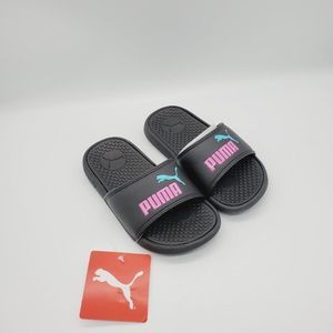 Puma Girls Black‎ Comfort Slip On Slides Flip Flop